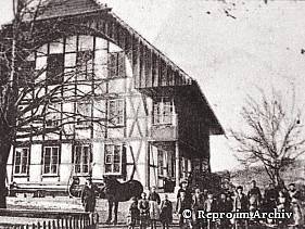 Postkarte mit Häusern von Uettligen, 1910